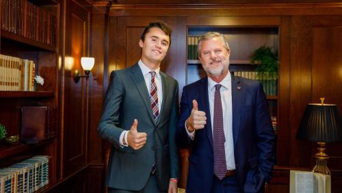 Jerry Falwell Jr. and Charlie Kirk launch ‘think tank’ to ‘play offense’ against perceived attacks o