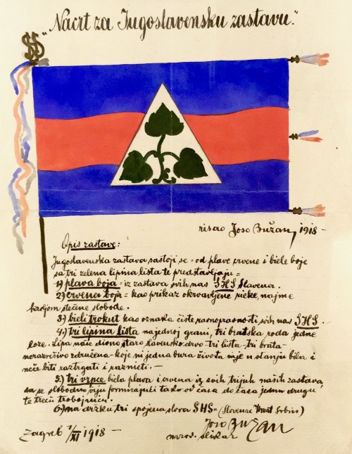 lavandin: The first proposal for the Yugoslav flag, made in Croatia by Joso Bužan on 1 November 1918