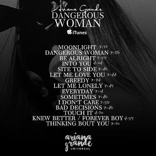 Ariana Grande - Dangerous Woman Lyrics and Tracklist