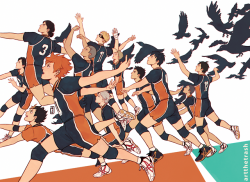 artthetrash: Haikyuu day is already over for me but here’s a redraw i made for it. Happy haikyuu day everyone!!!! Now available at my redbubble store!!! 