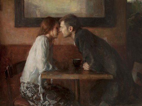 pureblyss:
“huariqueje:
“Stollen Kiss - Ron Hicks
American painter b.1965
Impressionism
”
This is probably one of my new favorite paintings.
”
okay am I the only one who thinks that guy looks like Chris Evans as Captain America???