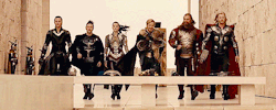 police-box-in-purgatory:  ashameless:  tennants-hair:  asgard’s next top model  Look how happy Fandral looks, like he’s totally aware how fabulous they look.  He probably coordinated this whole scene. &ldquo;Sif you and I will be in the middle, cause
