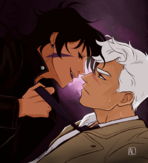 pining-keith: for @pining-sheith and @lightningstrikes-art spn au lmao a bitch is Weak for angels an