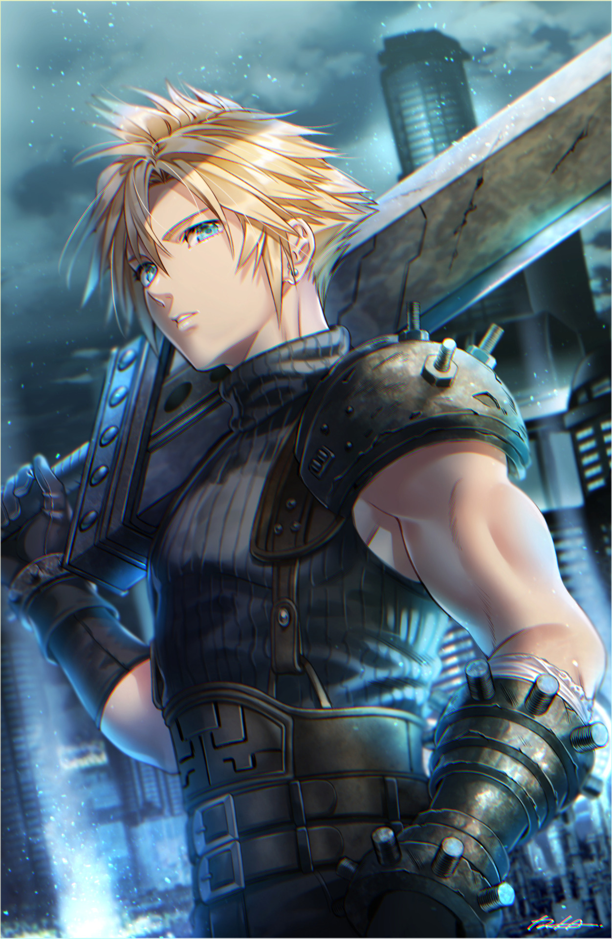 HD wallpaper Final Fantasy 7 blackhaired male anime character wallpaper   Wallpaper Flare