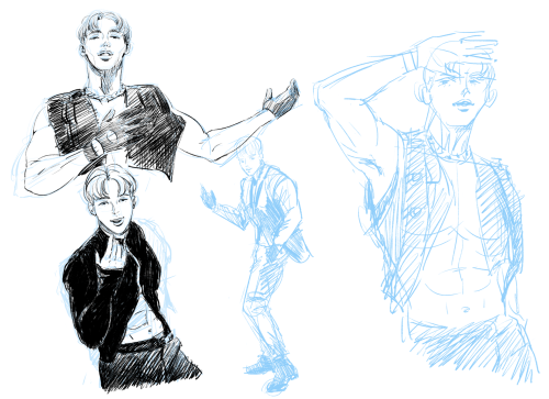 Incomplete Wonho sketches that I may one day end up finishing (or not, I’m so bad at finishing thing