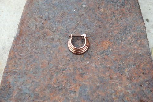 Silver 4-Ring w/nano ceramic rose gold plateby honeycomb organics