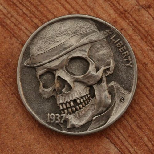 ex0skeletal: Hobo nickel is a generic term for sculptures created on coins, usually nickels, since t