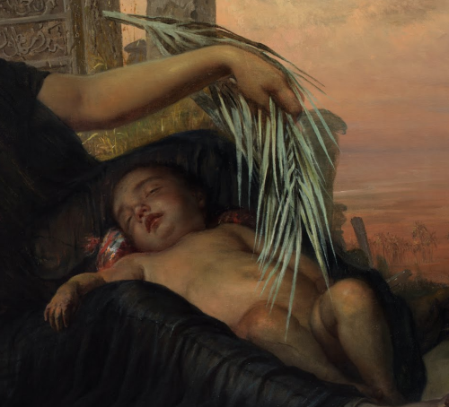 You OK there, baby? Detail: An Egyptian Fellah Woman With Her BabyElisabeth Jerichau Baumann1872