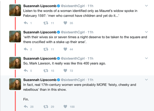 iamanathemadevice: HIstorian Suzzannah Lipscombe responds to Mark Lawson’s poorly