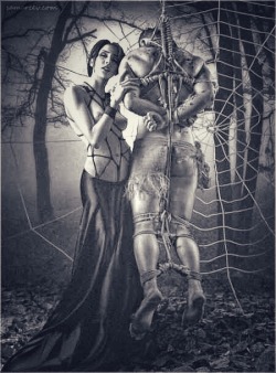 queenofquelling:   chualinn:  Once you’ve touched Her silvery strings of lust Your her prey  Tied for my pleasure whilst gifting him passionate pain…I shall treasure every slash of art carved in the creation caught in my web of words, you…. 