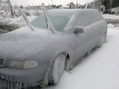lolfactory:  Put your wipers up they said, it prevent from freezing they said.- funny tumblr - lol rofl wtf pics