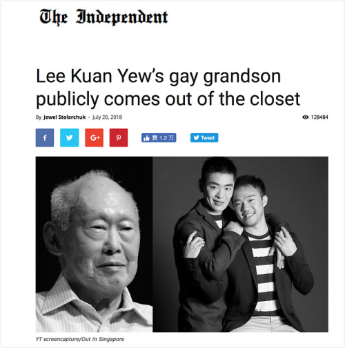 fuckyeahsgbois: artoffreddieniem-blog:【新加坡已故总理李光耀的孙子、现任总理的侄儿李桓武自去年起公开支持新加坡LGBTQ的骄傲节「粉红点」活动】本月《独立报》报道