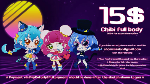 Chibi Commission open~ For more info, please click this link: bit.ly/chibichommissionThank yo