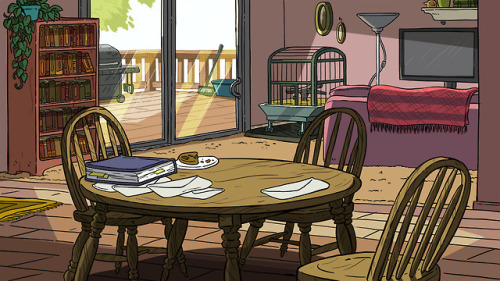 crewofthecreek:Backgrounds from “You’re It” Designed by Cory Fuller & Panna Horvath-Molnar Pai
