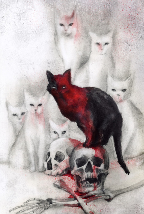 Beatriz Martín Vidal (Spanish, b. 1973, Valladolid, Spain) - The Cats of Ulthar, 2016 Trad Drawings: