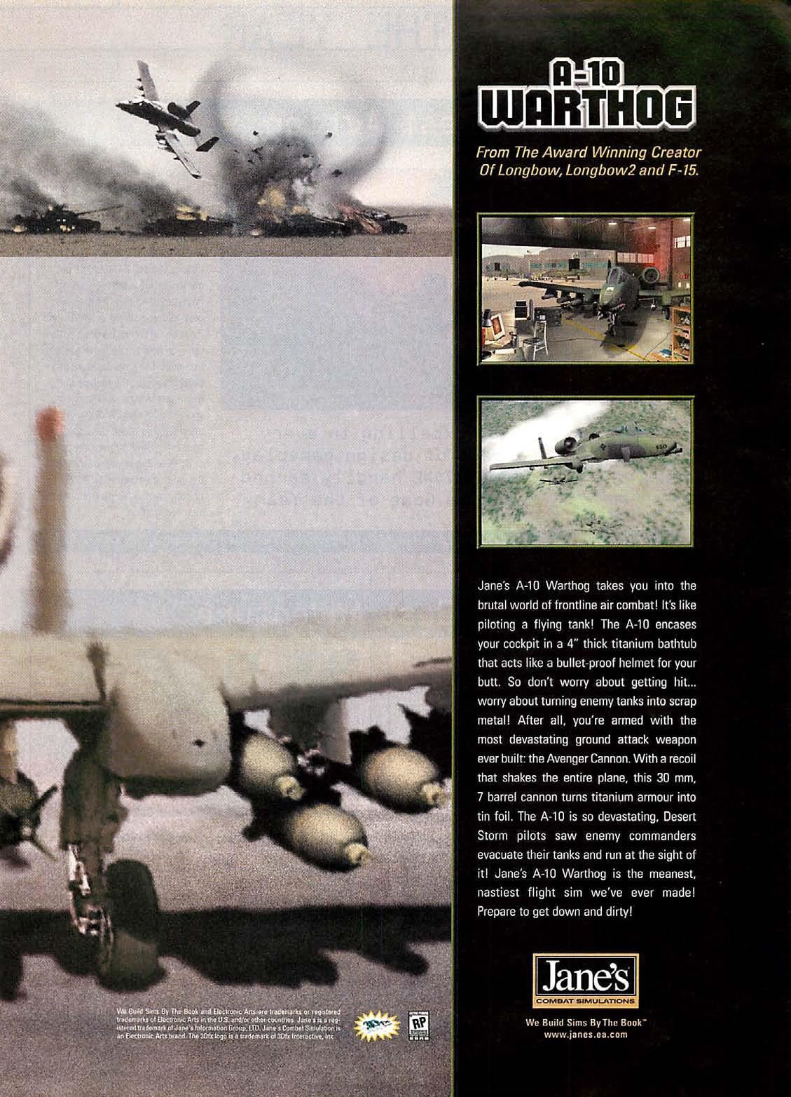 vgprintads:  ‘A-10 Warthog’ [PC] [USA] [Magazine] [1999] Computer Gaming World,