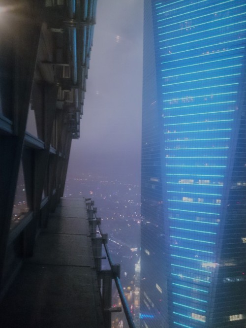 A photo I took from the Jin Mao Tower on a rainy day, Shanghai, China.