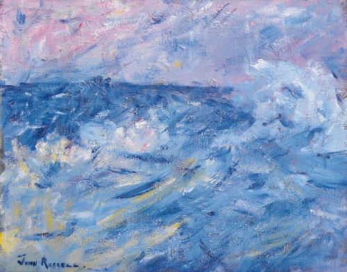 The sea, waves,rocks and weather at Belle Ile in Russell&rsquo;s paintings:ImpressionismForte mer à 