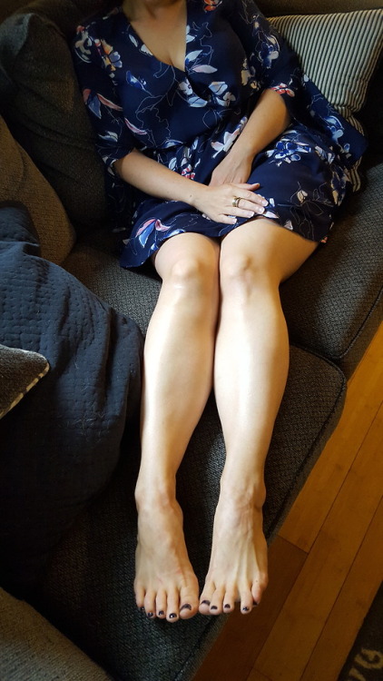 myprettywifesfeet: My pretty wife looking sexy after work.please comment A nice one from my archives