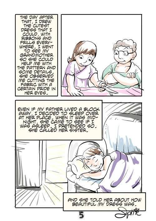 assignedmale:  A couple of weeks ago, my friend Zoë and I were chatting about our families, and I told her about how much my grandmother, who partially raised me, meant to me. My friend said : “Oh! It’s like that story I read on internet, ‘Patterns’!