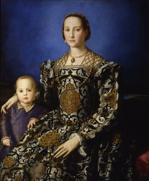 fripperiesandfobs:Recreation of a dress worn by Eleanor of Toledo in a portrait by Bronzino in 1545F