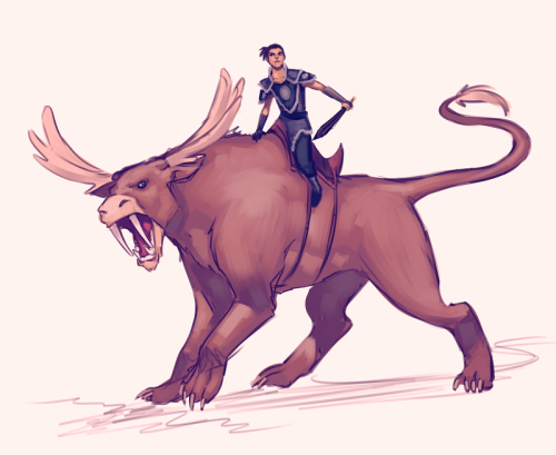 literallysokka: patronussouldream: Sokka and his Moose Lion. THIS IS WONDERFUL