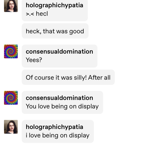 consensualdomination:A story of admission in three acts!Act One:Act Two:Act Three:Courtesy of @holographichypatia 