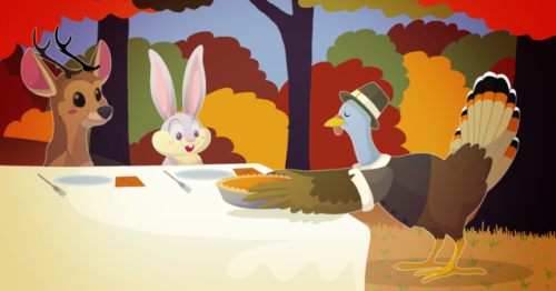 Something cute I made for Thanksgiving featuring some guests from other holiday promos I&rsquo;v