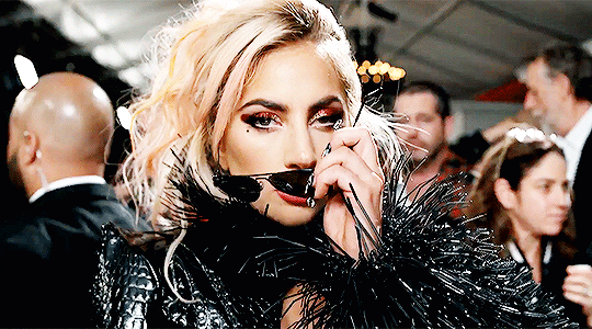 mother-gaga: Lady Gaga arrives at the 59th GRAMMY Awards at the Staples Center on