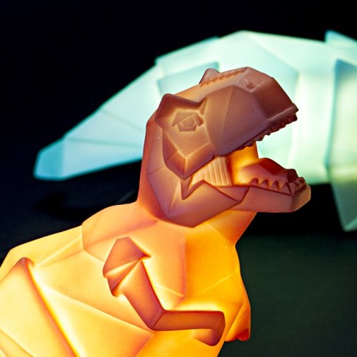 mymodernmetselects:LED Lights Have the Fierce Glow of Prehistoric Beasts Light your desk or bedside 