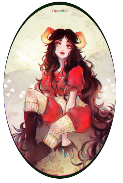opaphir: My part of art-trade. I tried re-design of  Aradia’s god-tier. Well.. kind of. A