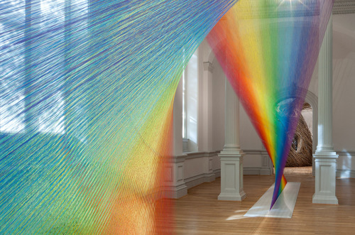 culturenlifestyle:Renwick Gallery Is Overtaken With 60 Miles Of Rainbow Hand Weaved by Gabriel DaweC