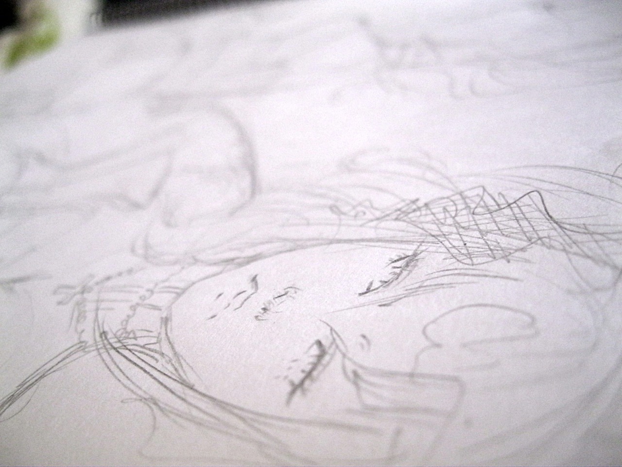 Some sketches, the girl in pencil is Aurea (oc) and the girl with colour and the