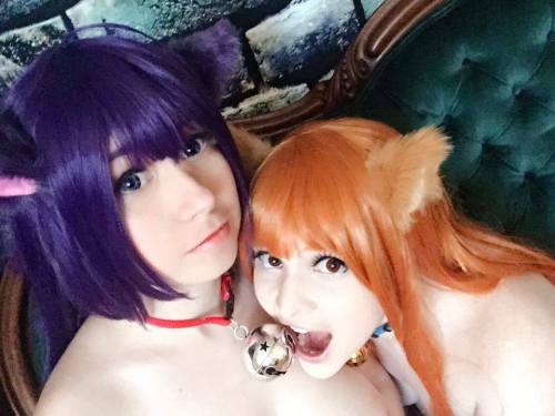 nsfwfoxydenofficial:  So we heard you like cat girls <3 Me and @usatame did a Cat Planet Cuties Swimsuit shoot the other day with @shessobootyful!! Here are some NSFW behind the scenes photos on the set and fooling around afterwards. ;)This will be