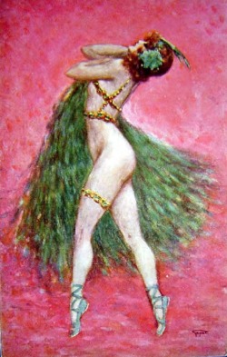 hoodoothatvoodoo:  Deco Postcard No 28 in The Dancers Series Illustration by Gayac 