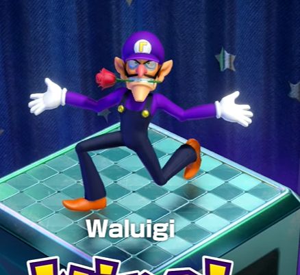 wariofranchisefanblog:I love how Waluigi’s rose went from this one-off victory animation in Ma