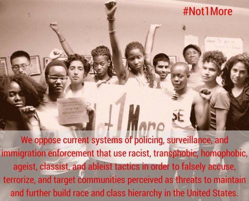 Audre Lorde Project in solidarity with #Not1More march!