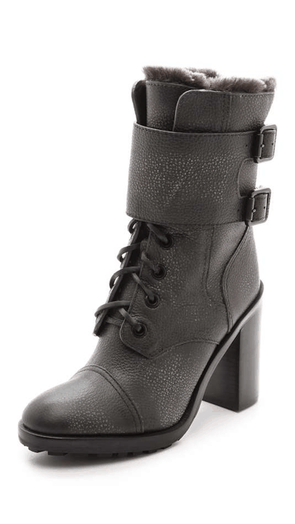 High Heels Blog Broome Combat Boots with Shearling LiningSee what’s on… via Tumblr