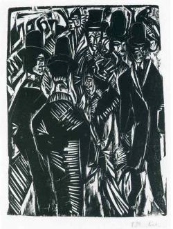 expressionism-art:Street Scene: In Front of the Shop Window via Ernst Ludwig Kirchner