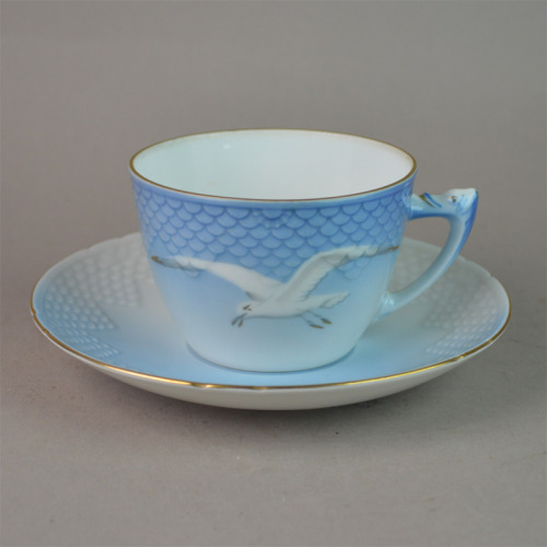 Bing & Grøndahl Seagull coffee cup and saucer, designed 1895 by Fanny Garde