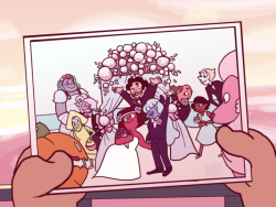 elodiedrawsthings: Screencap redraw of the comic book wedding shot, but with the rupphire wedding!! This was so fun to do 💕 (click for better res obv)