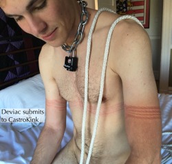 castrokinky:  My favorite BDSM pic I’ve ever taken. Look at that sweet contentment from having surrendered to a man. 