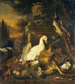 Jan Weenix (Amsterdam, 1640 - 1719); Peacock, A Dead Game And Monkey, C. 1700-10;