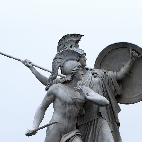 estoualem: Athena arms the warrior by Karl Heinrich Möller, 1851 //  Athena instructs