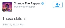 cosmic-noir:  silkktheshocka:  deadthehype:  Chance is tired of Miley Cyrus shit.   Thank god he speaks. Thank god  I 💖 Chance