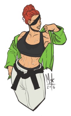 bigmsaxon:  /tg/ request for a female martial artist changing out of her gi after a fight. 