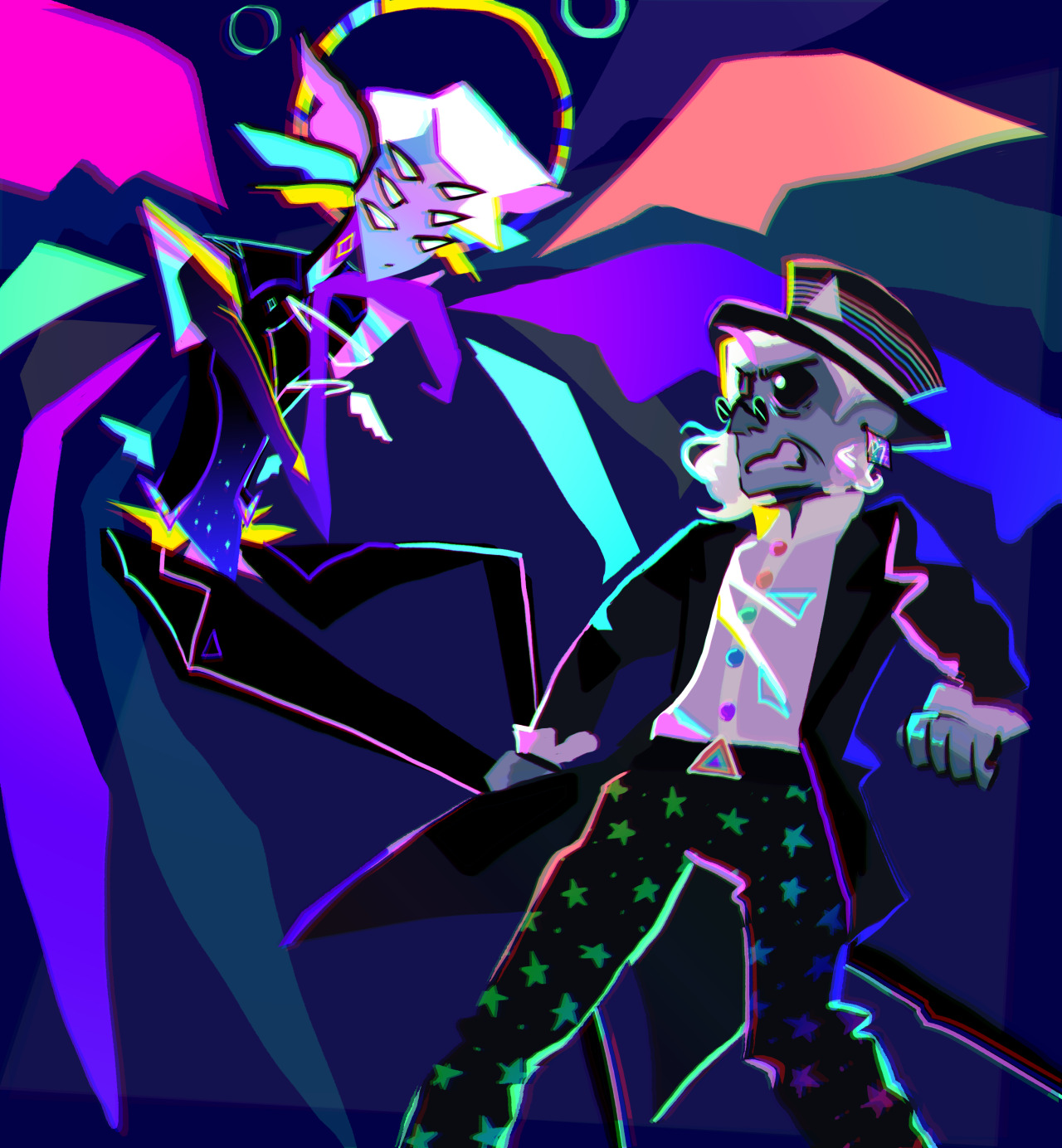 art fight, part pink purple blue🦷 fight fight fiGHT FIGHT 🦷  @stupidsunny-d
weasel.fish
@lesbardian #artfight#artfight 2021#team cyberpunk#artsy whispers #annnnnnd one oc of mine made it into this batch so lemme just #prism phosphenes
