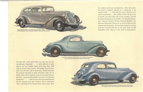 Hupmobile sales brochure excerpts from 1934