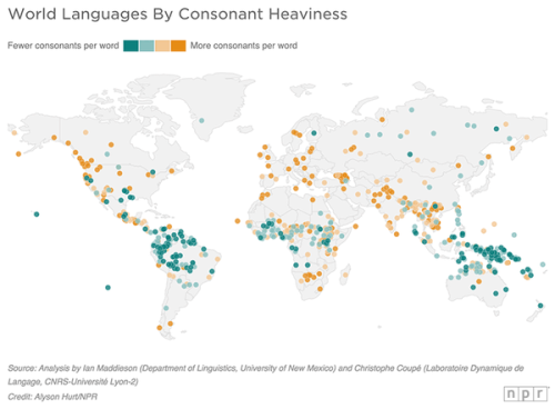 maptitude1:World languages by consonant heaviness