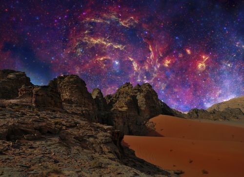 [Space Art] &ldquo;Rocks, Sand, and Nebula&rdquo;